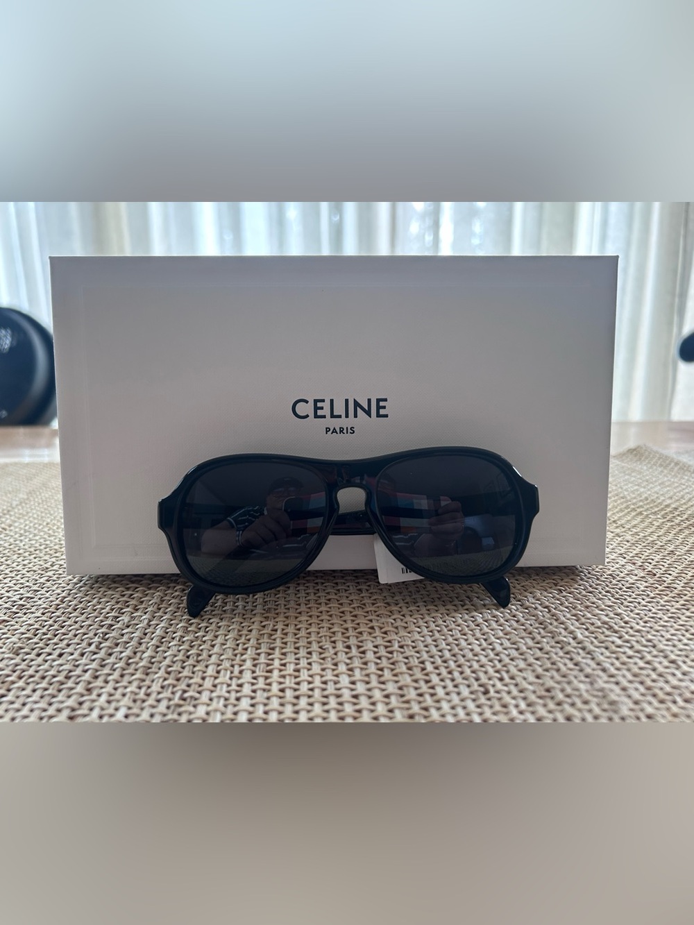 NWT Celine Bold 3 Dots Black 56mm Pilot Sunglasses Plus Accessories. - Picture 3 of 12